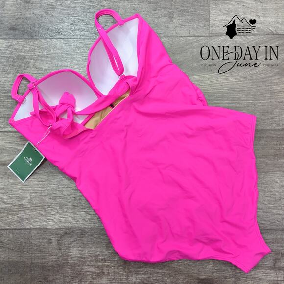 Eomenie Tie Back Molded Cup One Piece Swimsuit Size L - Picture 7 of 7
